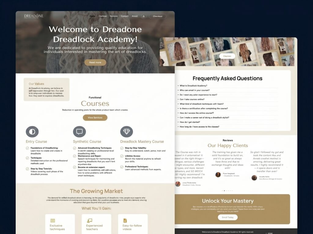 Dreadlock Academy website