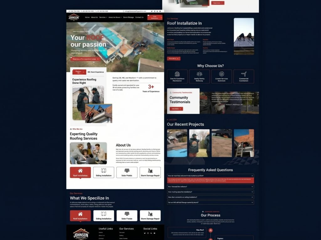 Johnson Roofing website